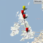 The parcel tracking map view, giving a visual guide to location of your package.