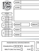 13th Age Character Sheet